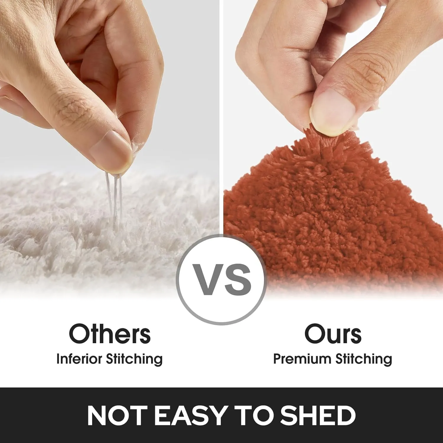 HOMEIDEAS Bathroom Rugs Sets 2 Piece, Super Soft and Absorbent Non Slip Microfiber Machine Washable Bath Mat Set (20" x 32"   16" x 24", Burnt Orange)