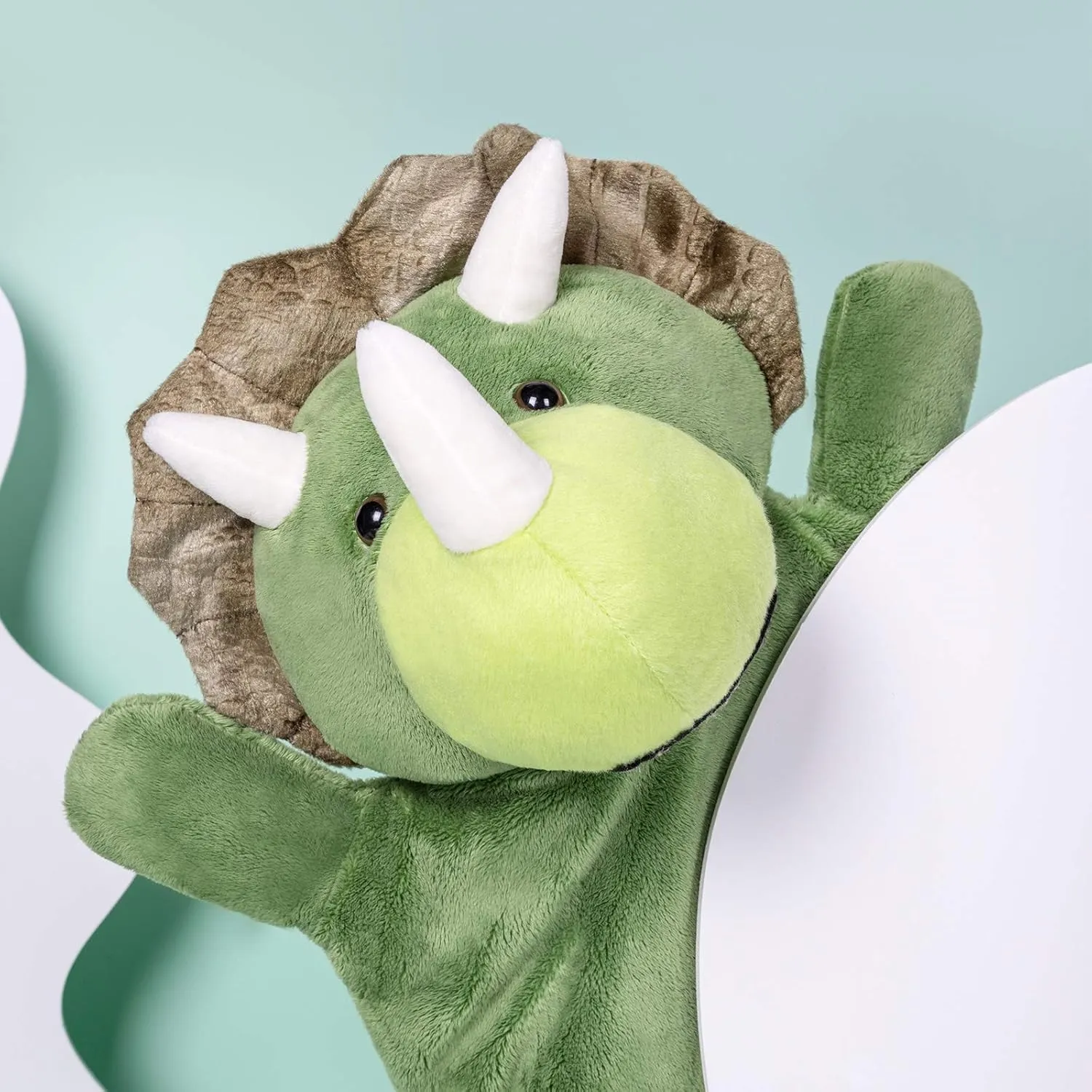 HomeTop Premium Classic Rubber Hot and Cold Water Bottle with Cute Stuffed Triceratops Cover (2L, White)