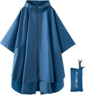 Hooded cape style waterproof raincoat suitable for outdoor activities, hiking, mountaineering, and both men and women