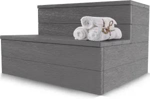 Hot Tub Steps,Wood Looking Plastic Steps for Hot Tub,Top Waterproof Hot Tub Stairs,Safe and Non-Slip Spa Steps,Upgrade Heavy Duty Outdoor Steps,Suitable for Any Size Hot Tub