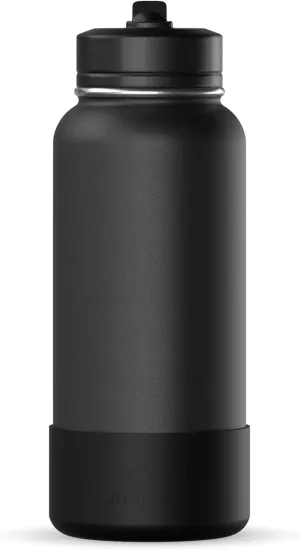 Hydrapeak 32oz Sport Insulated Water Bottle with Straw or Chug Lid, Leak & Spill Proof, Keeps Drinks Cold for 24 Hours, Hot for 12 Hours, Premium Stainless Steel Water Bottles (32oz, Black)