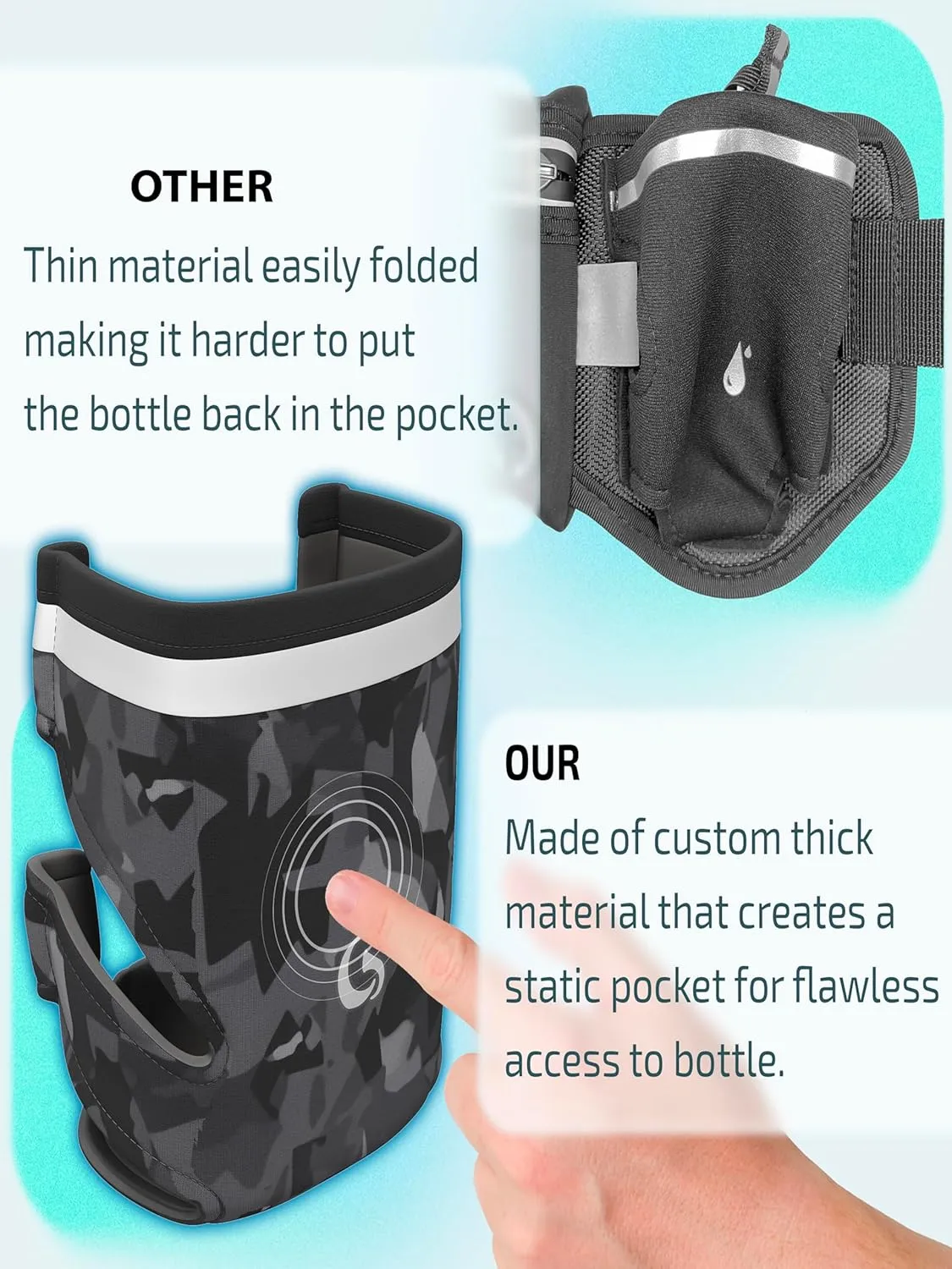 Hydration Running Belt with 2x10oz Bottles - Water Belts for Woman and Men - iPhone Belt for Any Phone Size - Fuel Marathon Waist Pouch for Runners - Jogging Cycling Biking