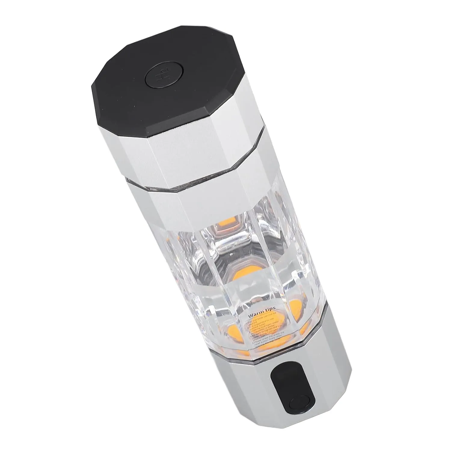Hydrogen Rich Water Bottle, Colorful Lights Hydrogen Generator Water Bottle 6000ppb 8000ppb Anti Leakage for Home (Silver)
