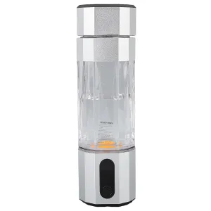 Hydrogen Rich Water Bottle, Colorful Lights Hydrogen Generator Water Bottle 6000ppb 8000ppb Anti Leakage for Home (Silver)