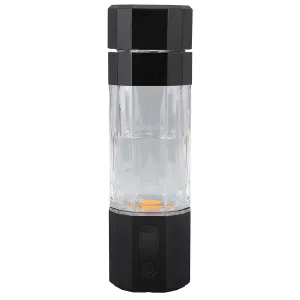 Hydrogen Rich Water Bottle, Proton Film Colorful Lights 6000ppb 8000ppb Hydrogen Generator Water Bottle 5 Minutes 10 Minutes for Office (Black)