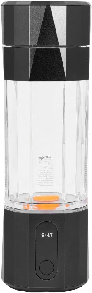 Hydrogen Water Bottle, 208 Ml Portable LED Display of Hydrogen Water Rechargeable for Office Travel Exercise (Black)