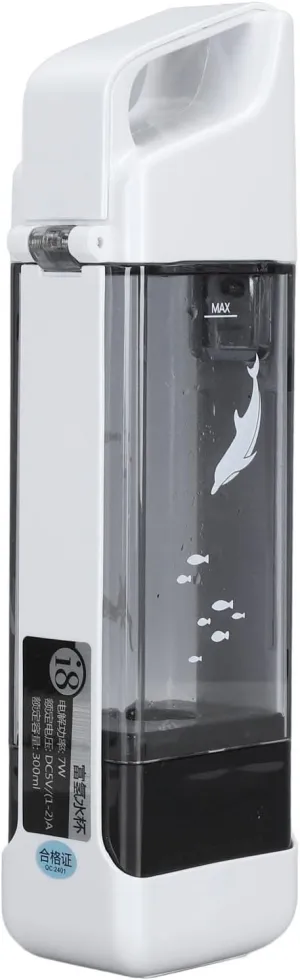 Hydrogen Water Bottle 300ML Portable Hydrogen Water Ionizer Machine with PEM SPE Technology Generates 1500 to 3000 ppb Hydrogen Water Bottle Generator