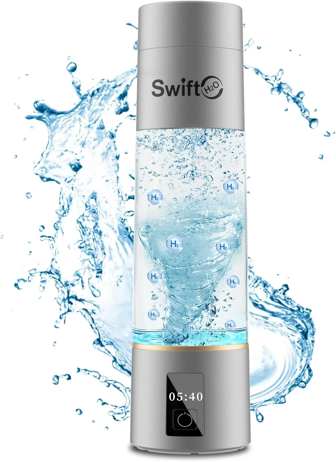 Hydrogen Water Bottle Generator 2024, PEM/SPE Electrolysis Hydrogen Water Technology, 4000  PPB, LED Display, Hydrogen Water Ionizer Machine, Hydro Generator, Gifts for Men and Women