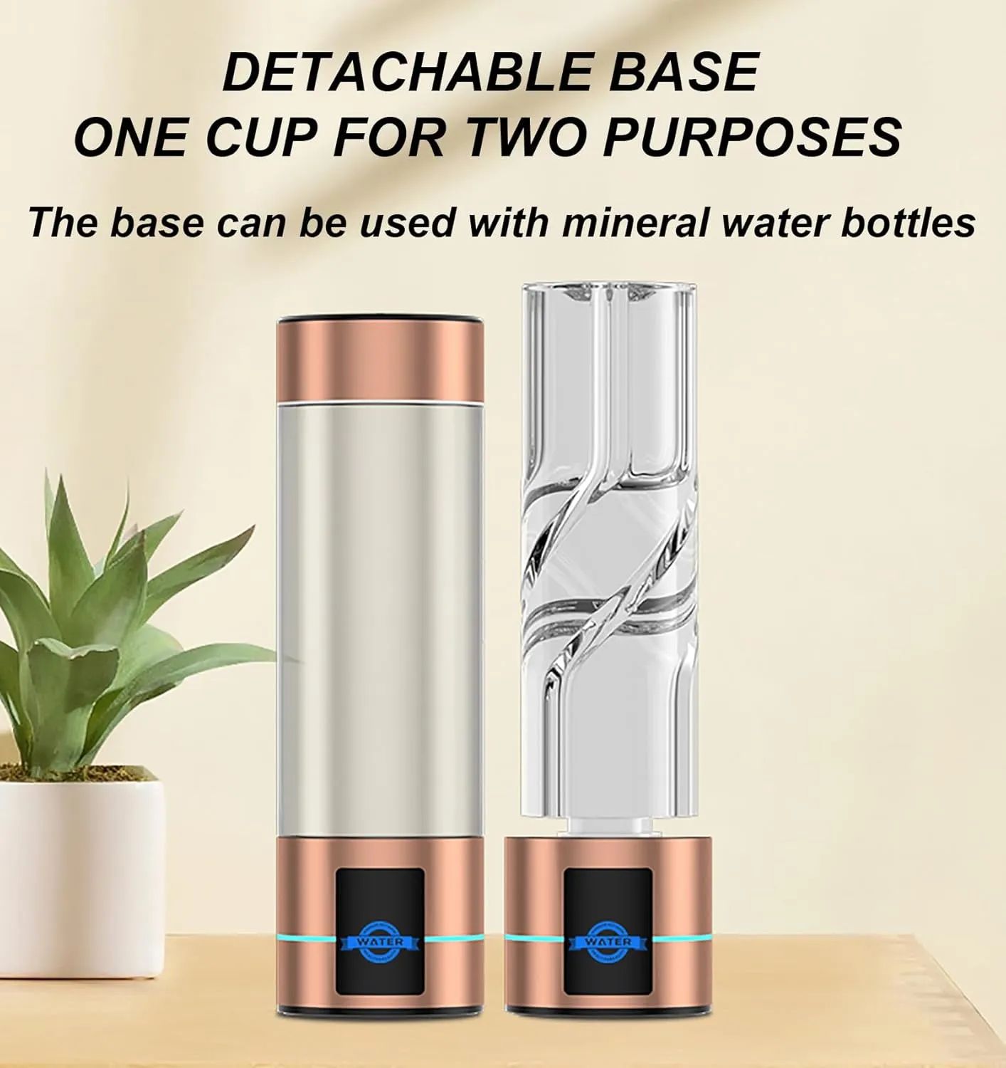 Hydrogen Water Bottle Generator, Hydrogen Rich Water Cup, Hydrogen Content Up to 2500-3000PPB, Hydrogen Water Ionizer Machine with SPE/PEM Technology
