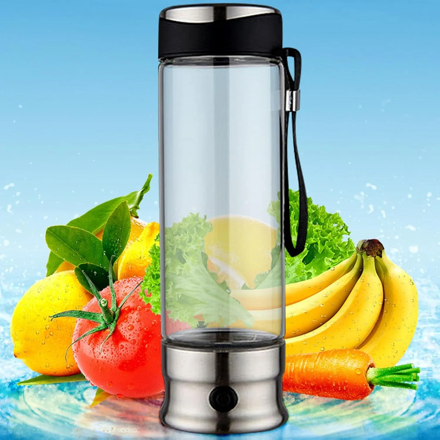 Hydrogen Water Generator,1200‑1400PPB Portable Alkaline Water Maker Bottle,Hydrogen Rich Water Maker Bottle for Home Travel Office