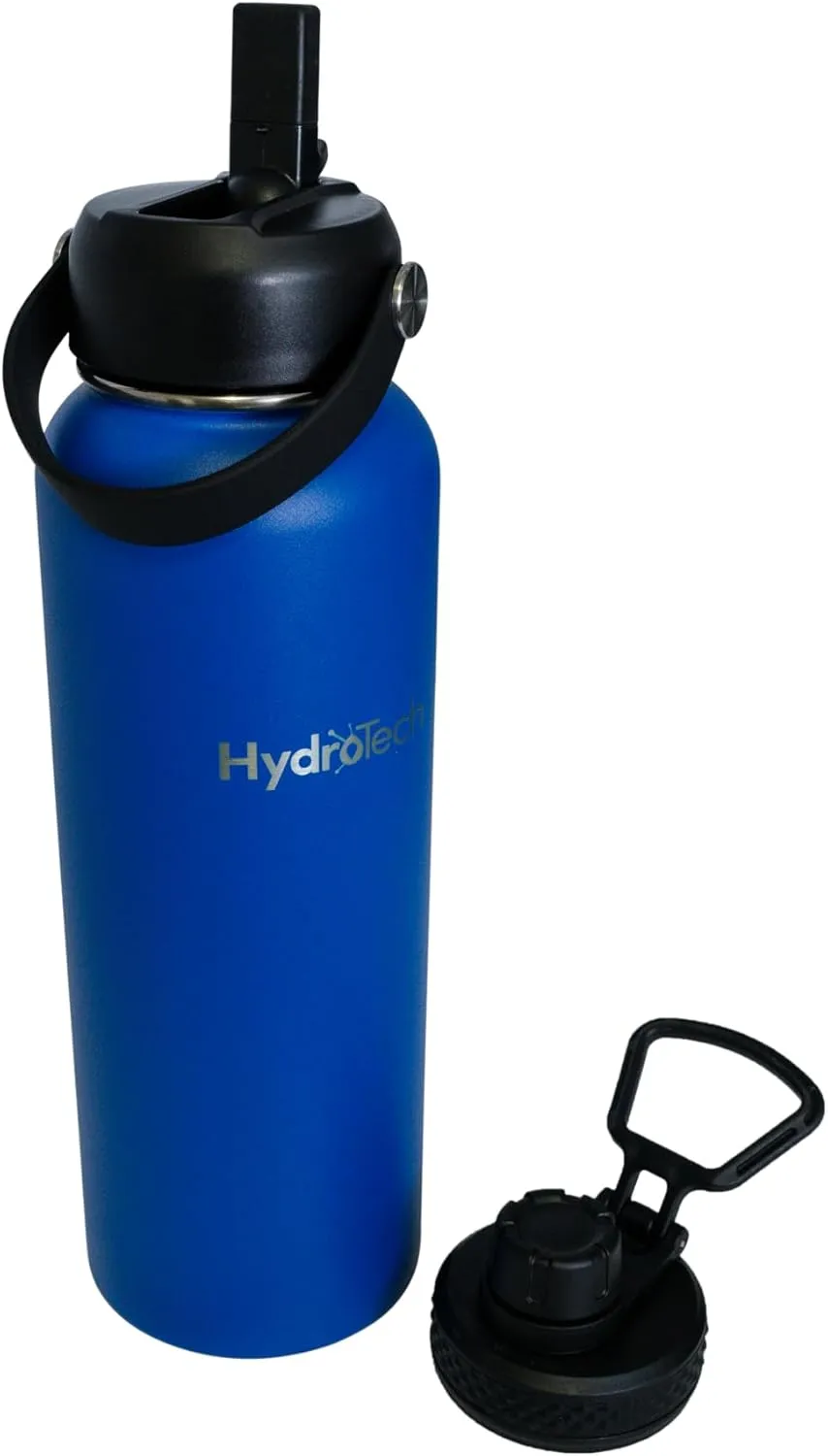HydroTech Stainless Steel Leak Proof Water Bottle with Double Wall Insulation and 2 Lids (Straw Lid) - 40 OZ.