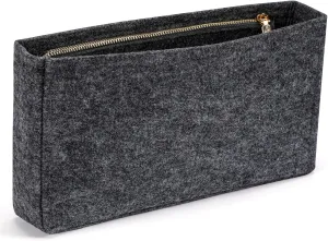 HyFanStr Small Purse Organizer with Zipper, Felt Insert Bag Organizer Handbag Tote Liner Pouch for Women