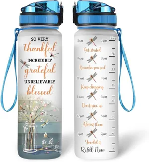 Hyturtle Personalized Dragonfly Water Bottle - 32oz Motivational Water Bottle with Leak-Proof Lid, Time Marker - Custom Name Faith-Inspired Gift for Women, Dragonfly Lovers On Birthday Christmas