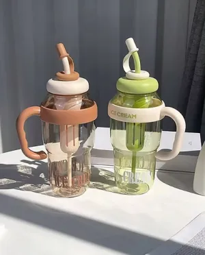 Ice Cream Leak Proof Handle Water Bottle 1300 ml (Random Colour, 1 Pcs)