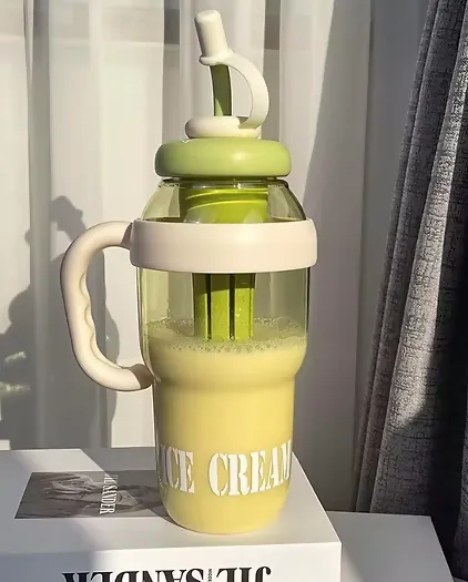 Ice Cream Leak Proof Handle Water Bottle 1300 ml (Random Colour, 1 Pcs)