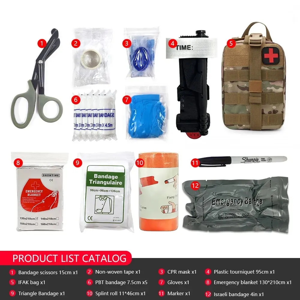 IFAK Molle Utility Army Bag Pouch Tactical Military First Aid Kit With Equipment Medical Supplies