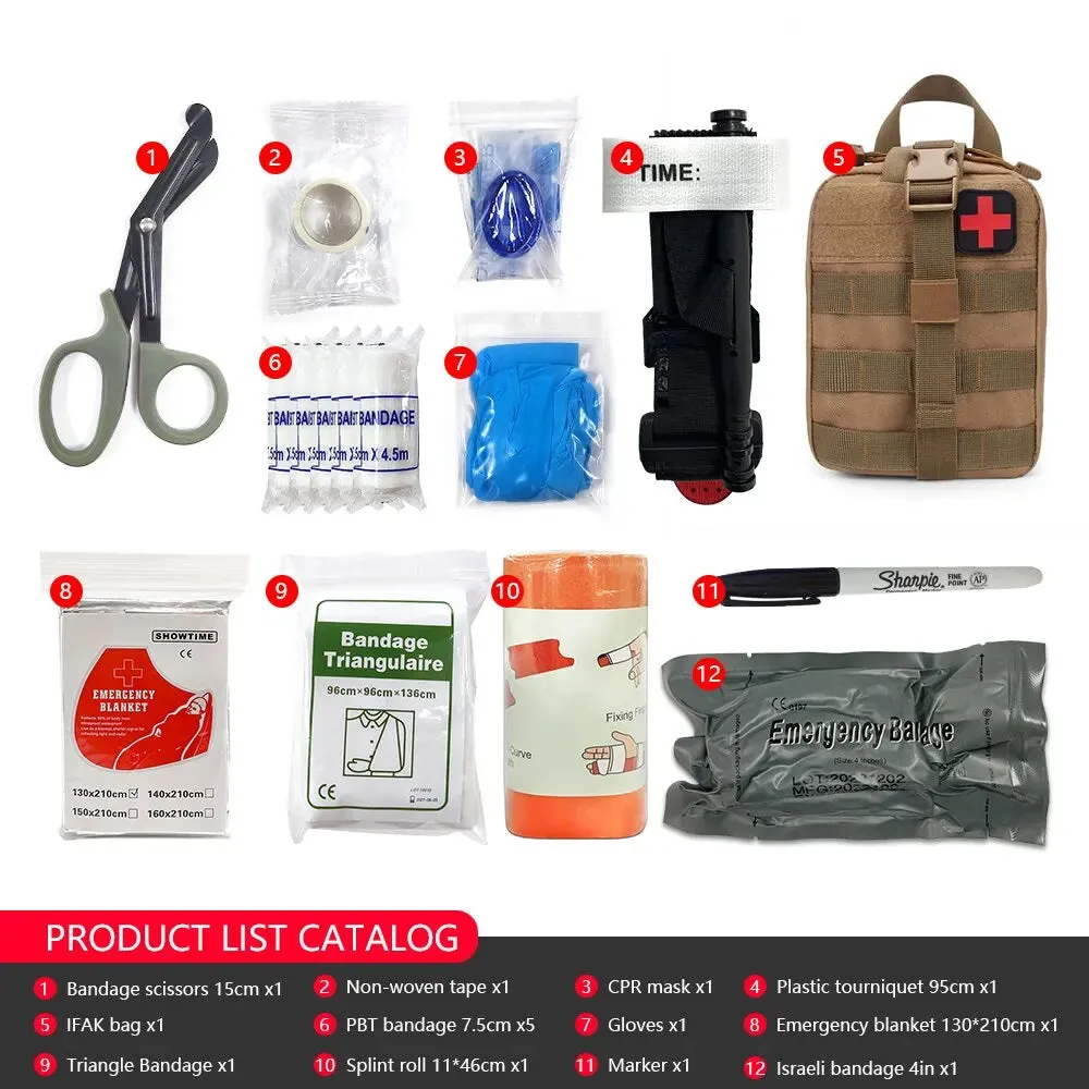 IFAK Molle Utility Army Bag Pouch Tactical Military First Aid Kit With Equipment Medical Supplies