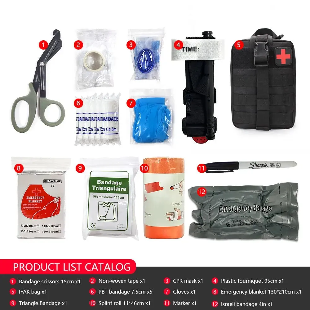 IFAK Molle Utility Army Bag Pouch Tactical Military First Aid Kit With Equipment Medical Supplies