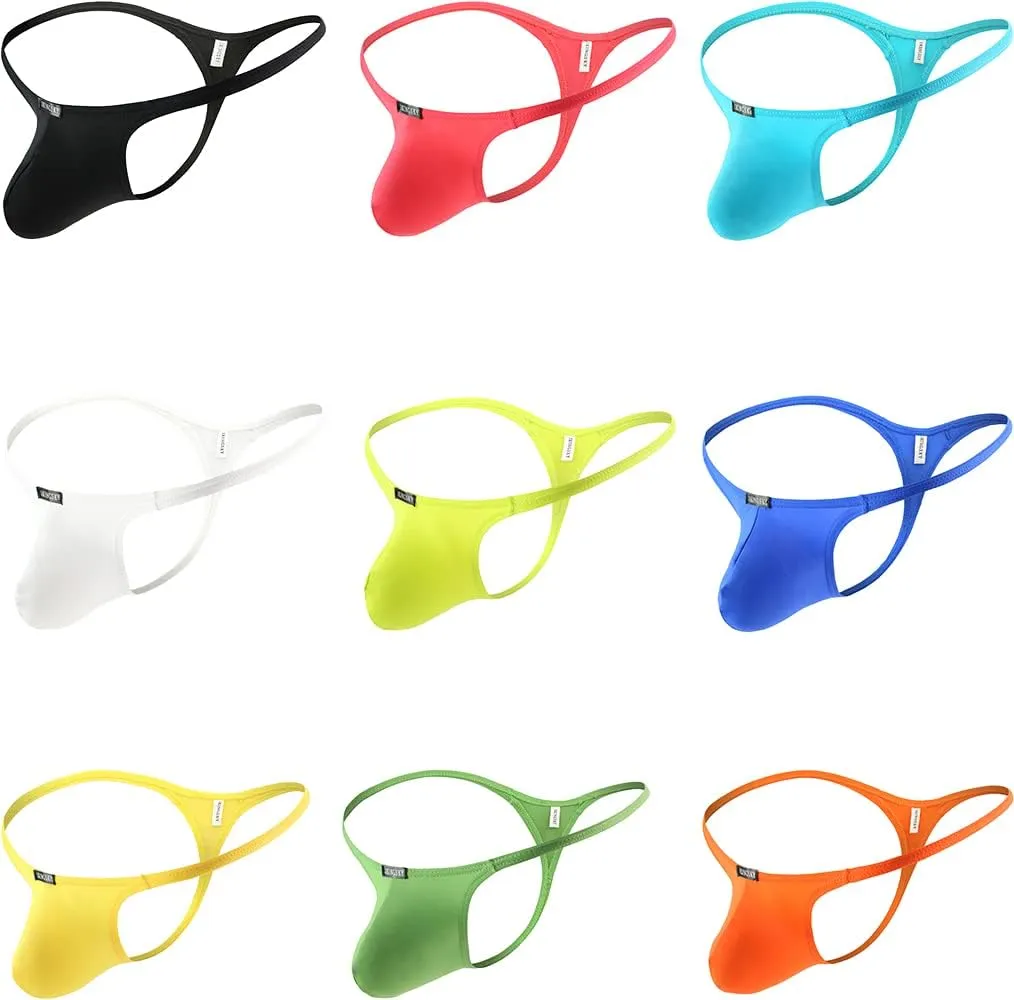 IKINGSKY Men's Sexy Pouch G-String Underwear Sexy Low Rise Bulge Thong Underwear
