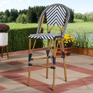 Ilene Classic French Bistro Barstool - Blue & White