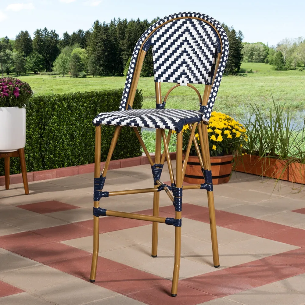 Ilene Classic French Bistro Barstool - Blue & White