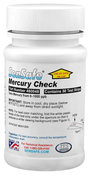 Industrial Test Systems WaterWorks 480048 Mercury Check, 2 Minutes and 30 Seconds Test Time, 50-1000 ppb Range (Bottle of 50)
