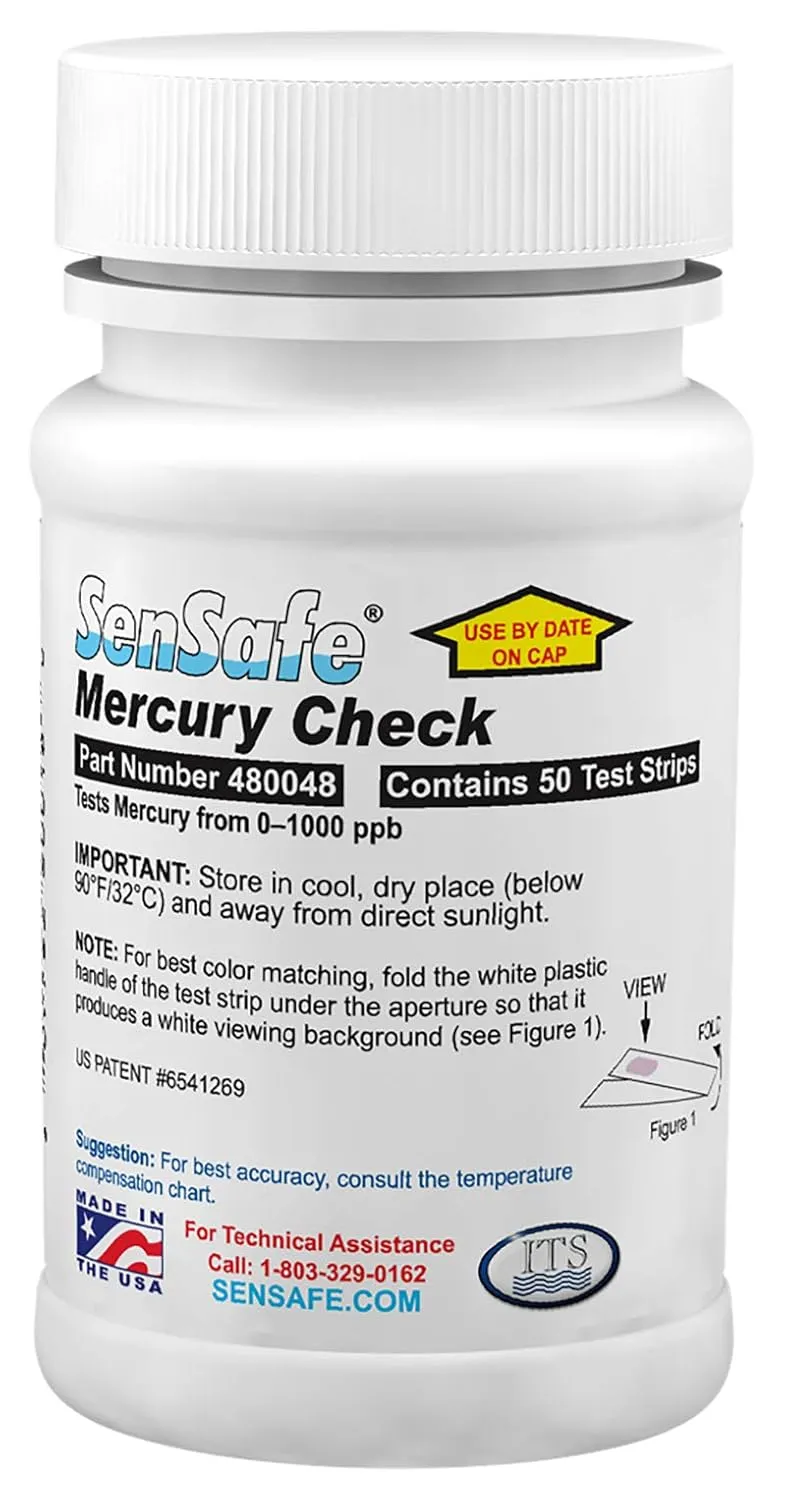 Industrial Test Systems WaterWorks 480048 Mercury Check, 2 Minutes and 30 Seconds Test Time, 50-1000 ppb Range (Bottle of 50)