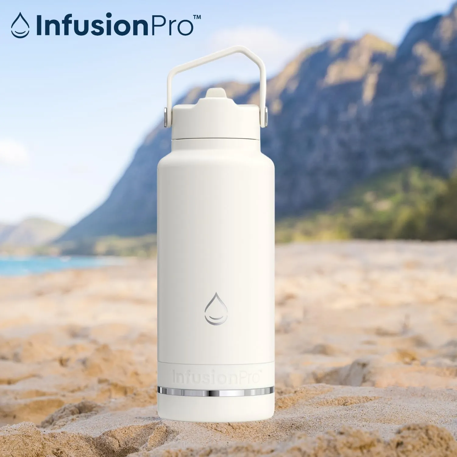 Infusion Pro Fruit Infuser Water Bottle with Straw Lid (32 oz) Stainless Steel Vacuum Insulated : 50 Recipe Fruit Infusion eBook : Large Infuser for More Flavor : Easy Cleaning : Great Gift