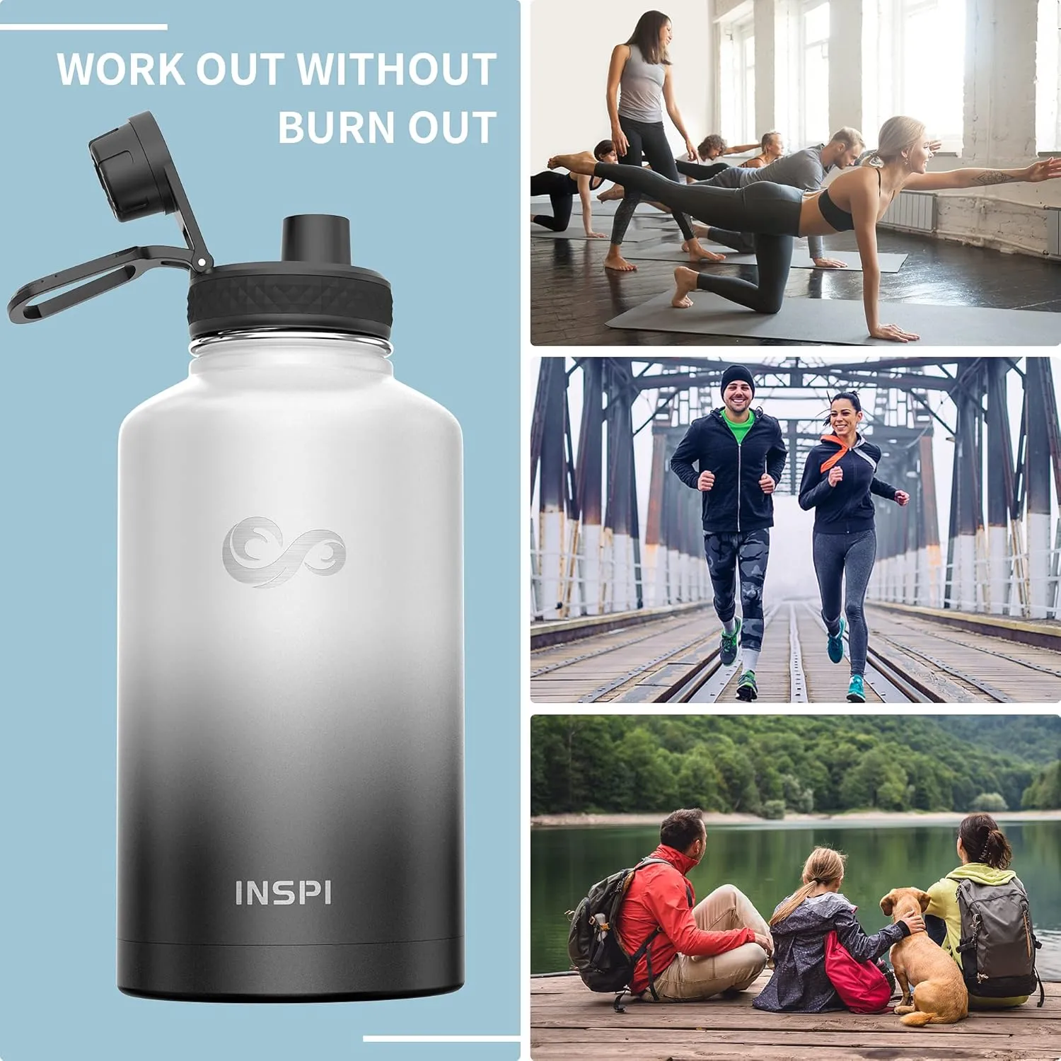 INSPI Water Bottle 64oz, 40oz, 32oz