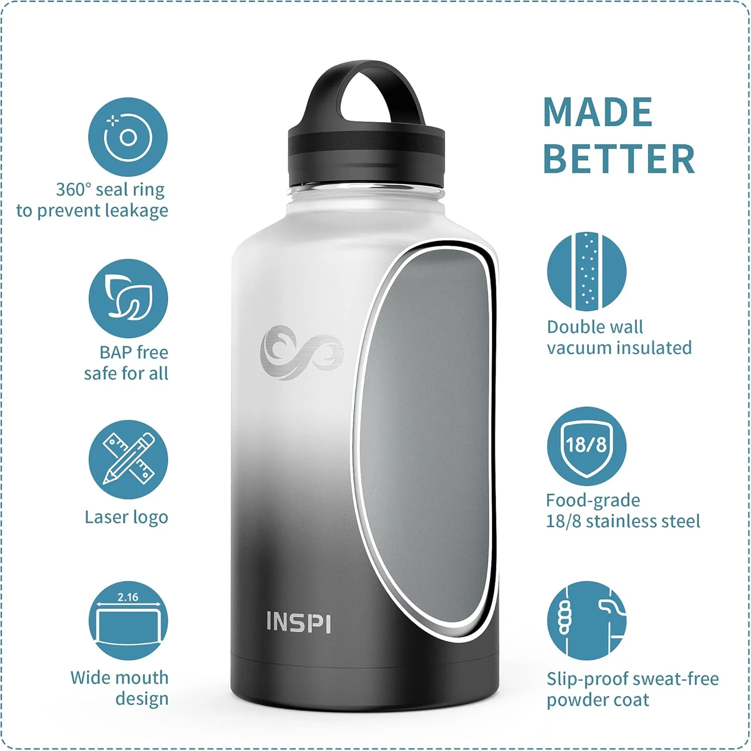 INSPI Water Bottle 64oz, 40oz, 32oz