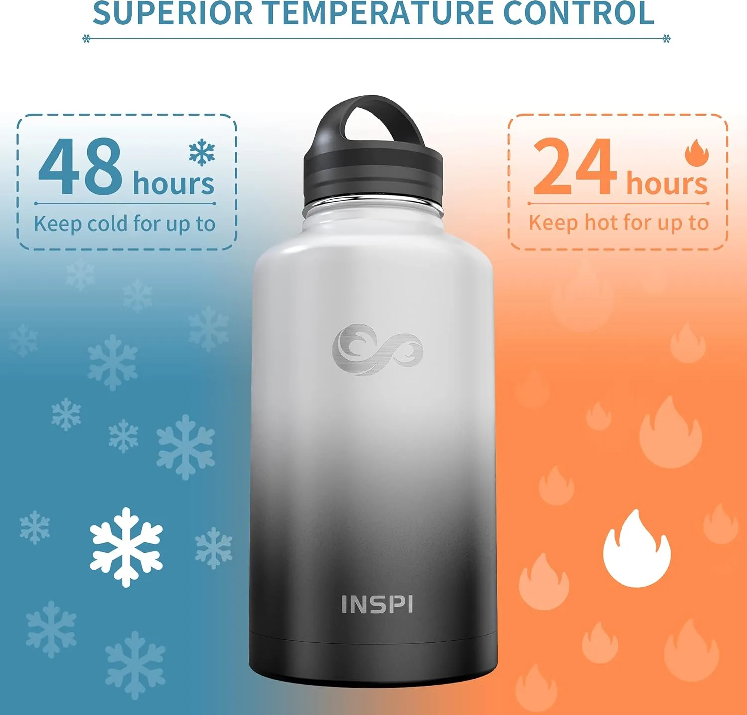INSPI Water Bottle 64oz, 40oz, 32oz