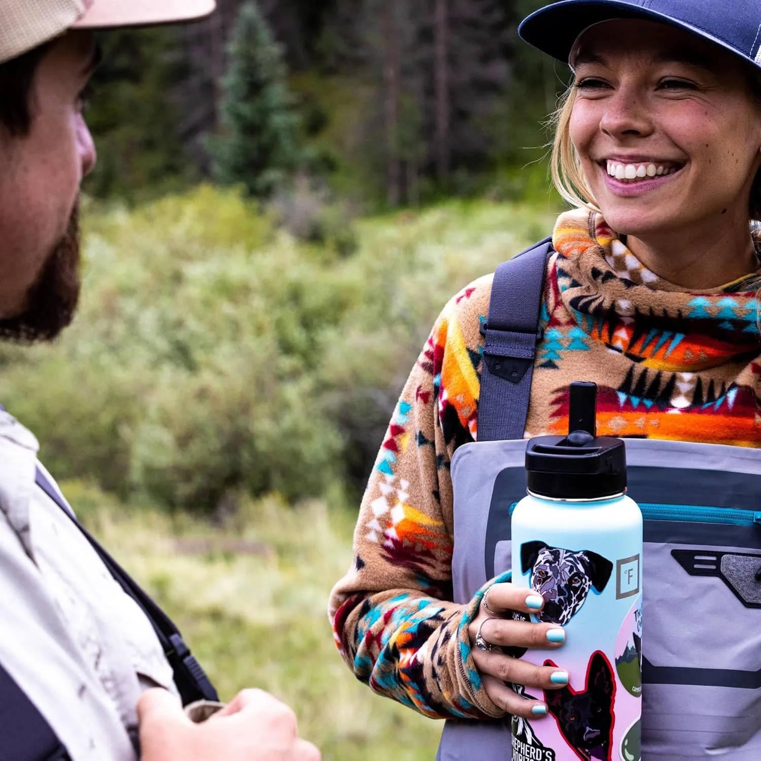 IRON °FLASK Camping & Hiking Hydration Flask with 3 Lids - Stainless Steel, Double Walled & Vacuum Insulated Water Bottle - Leak Proof & BPA Free (Black Marquina, Spout - 40 oz)