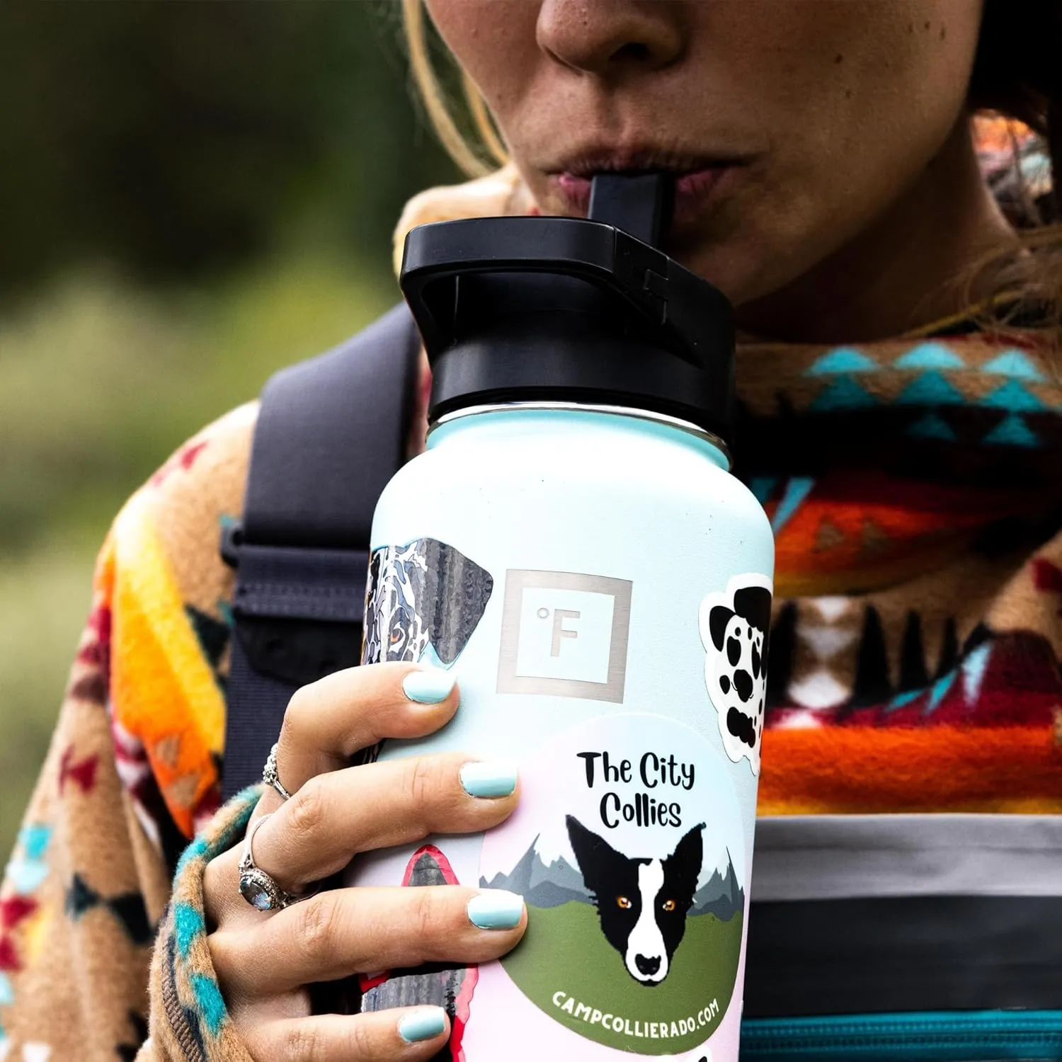 IRON °FLASK Camping & Hiking Hydration Flask with 3 Lids - Stainless Steel, Double Walled & Vacuum Insulated Water Bottle - Leak Proof & BPA Free (Black Marquina, Spout - 40 oz)