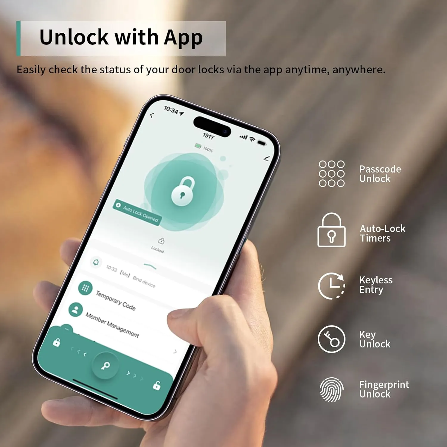 IRONZON Fingerprint Door Lock Smart Door Lock with Keypad Keyless Entry Door Lock with Handle for Home Hotel Office Apartment Bedroom 191YORB