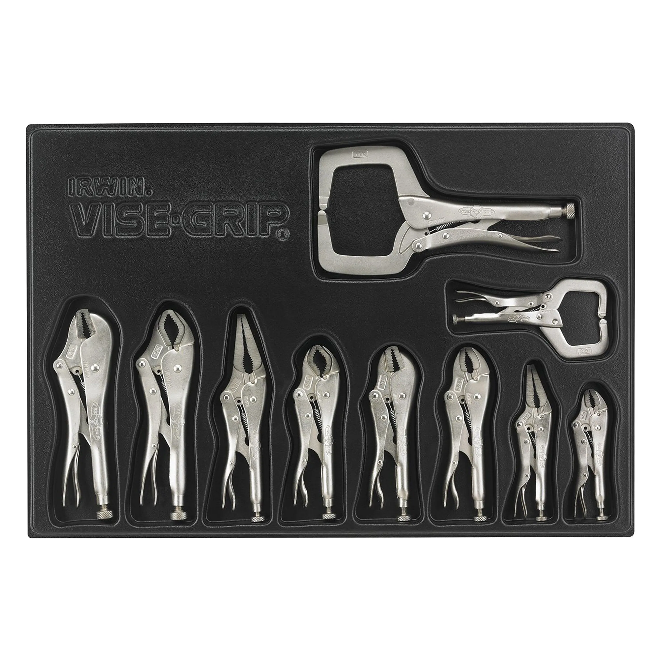 IRWIN 1078TRAY VISE-GRIP Locking Pliers Set with Tray, 10-Piece