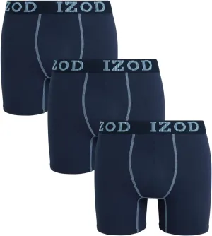 IZOD Mens Boxer Briefs - 3 Pack Soft Stretch Mens Underwear Boxers with Contour Pouch, Athletic Briefs for Men (Sizes: S-XL)