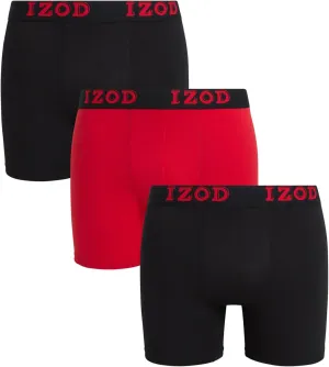 IZOD Mens Boxer Briefs - 3 Pack Soft Stretch Mens Underwear Boxers with Contour Pouch, Athletic Briefs for Men (Sizes: S-XL)