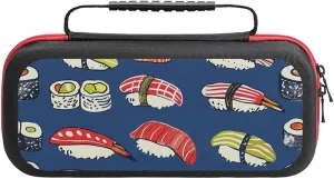Japanese Food Sushi Carrying Case Compatible with Switch Console Portable Protective Pouch Bag for Accessories and Games