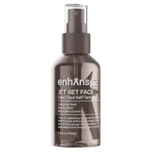 Jet Set Face Clear Self Tanner Spray for Men, Hyaluronic Acid, Hydrating Watermelon Extract, Mess & Streak Free, Anti Orange Tanning Water, 3.4 Fl Oz