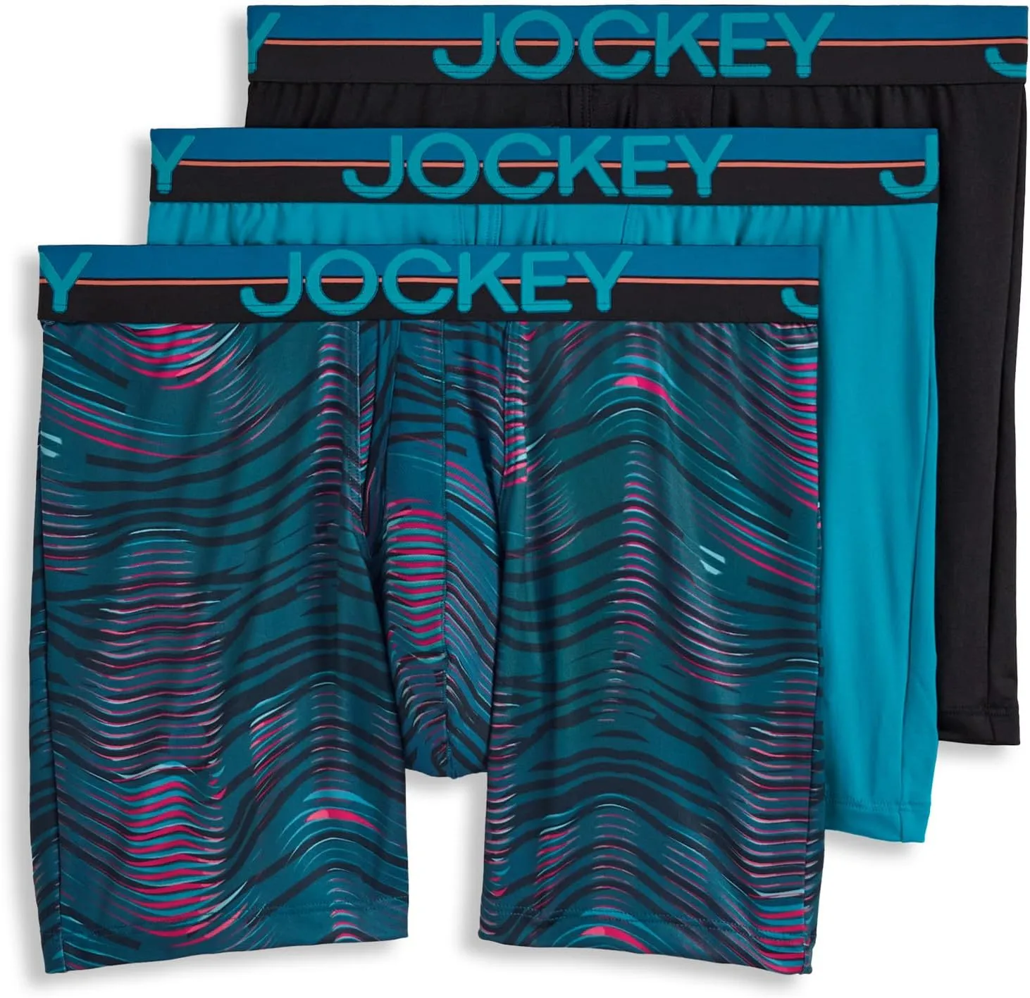 Jockey Men's Infinite Cool Microfiber Stretch 6" Boxer Brief - 3 Pack