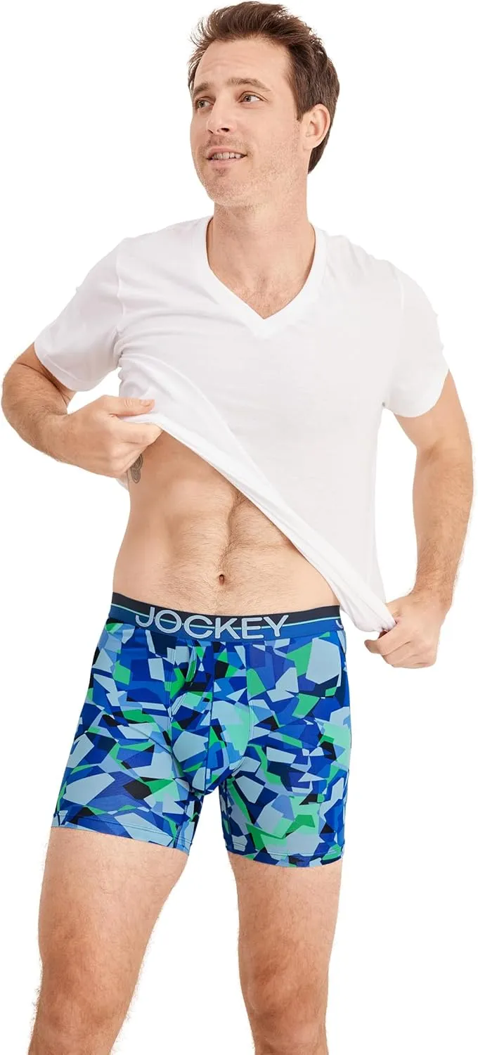 Jockey Men's Infinite Cool Microfiber Stretch 6" Boxer Brief - 3 Pack