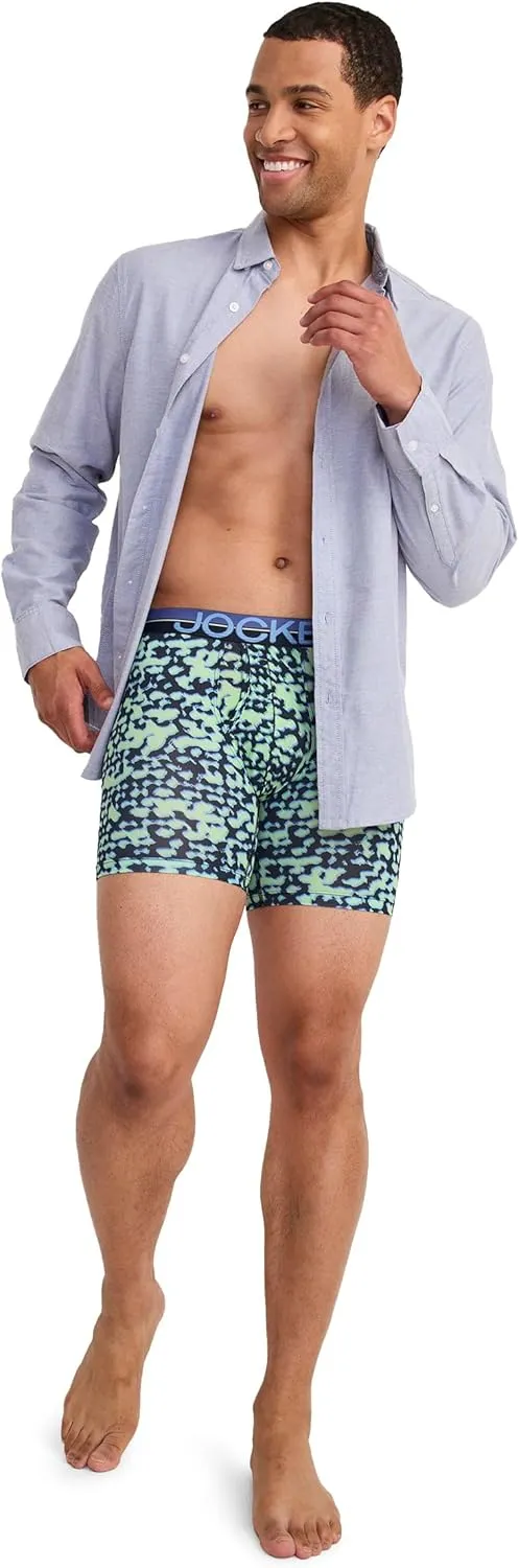 Jockey Men's Infinite Cool Microfiber Stretch 6" Boxer Brief - 3 Pack