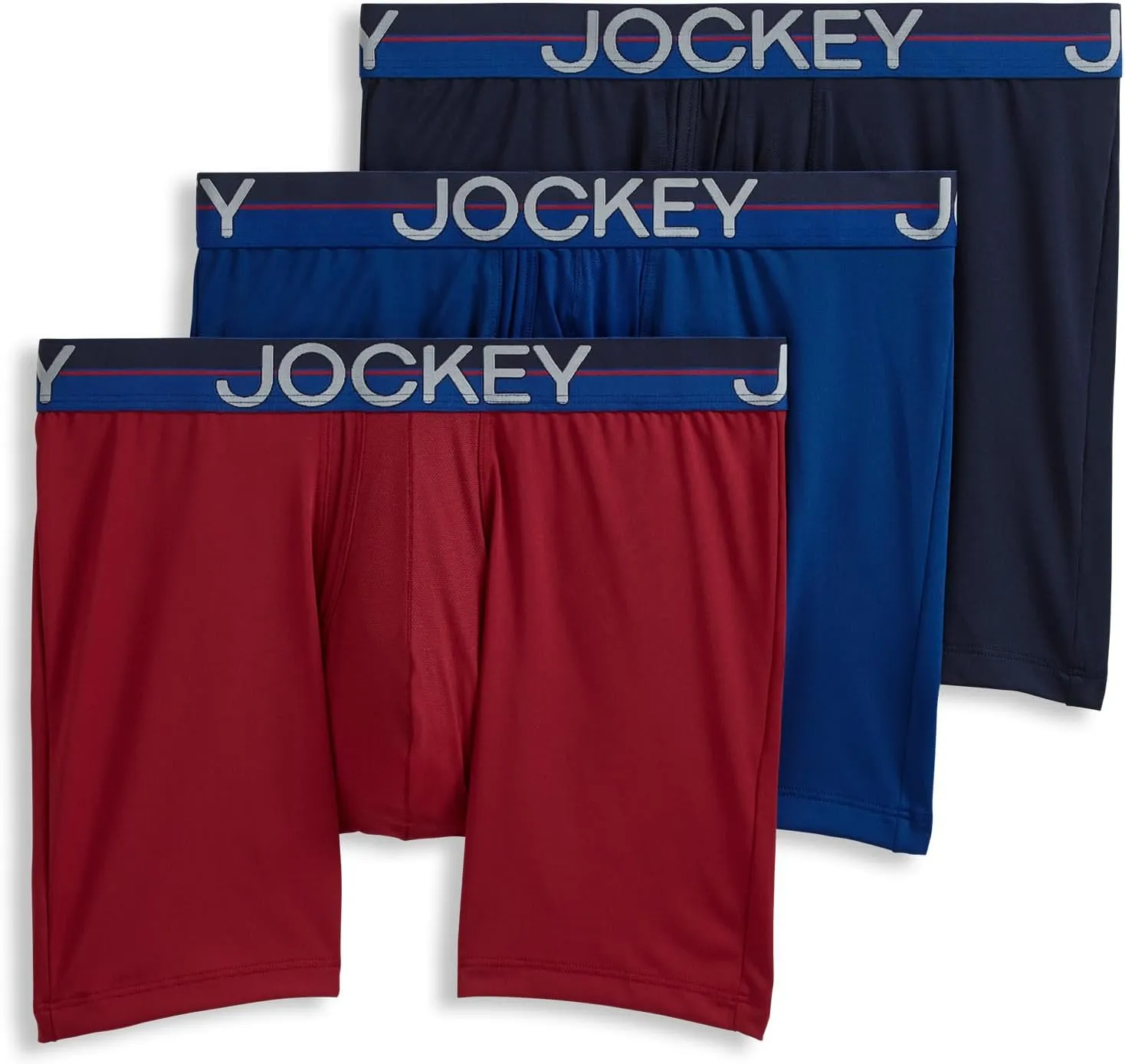 Jockey Men's Infinite Cool Microfiber Stretch 6" Boxer Brief - 3 Pack
