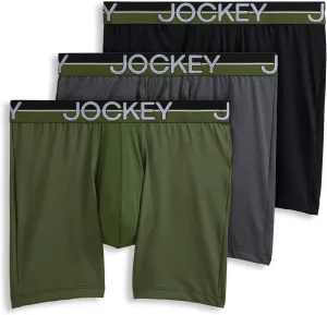 Jockey Men's Infinite Cool Microfiber Stretch 6" Boxer Brief - 3 Pack