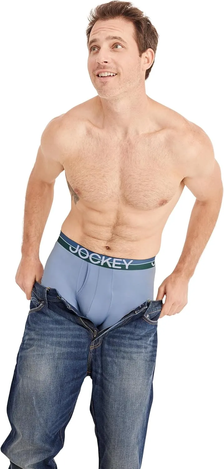 Jockey Men's Infinite Cool Microfiber Stretch 6" Boxer Brief - 3 Pack