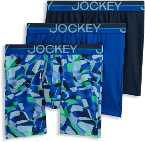 Jockey Men's Infinite Cool Microfiber Stretch 6" Boxer Brief - 3 Pack
