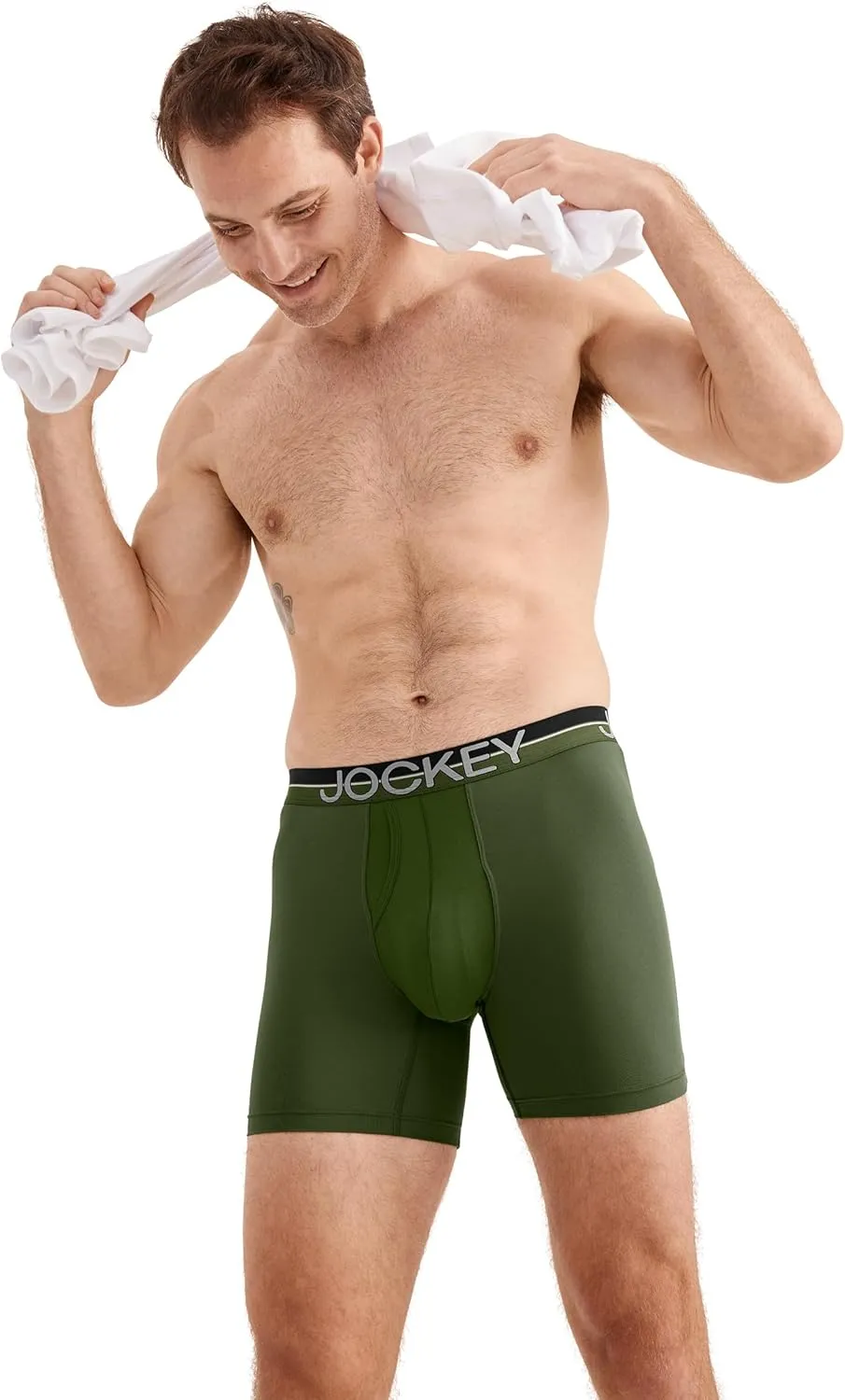 Jockey Men's Infinite Cool Microfiber Stretch 6" Boxer Brief - 3 Pack