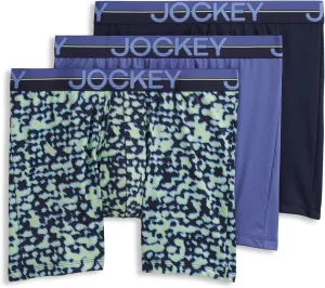 Jockey Men's Infinite Cool Microfiber Stretch 6" Boxer Brief - 3 Pack
