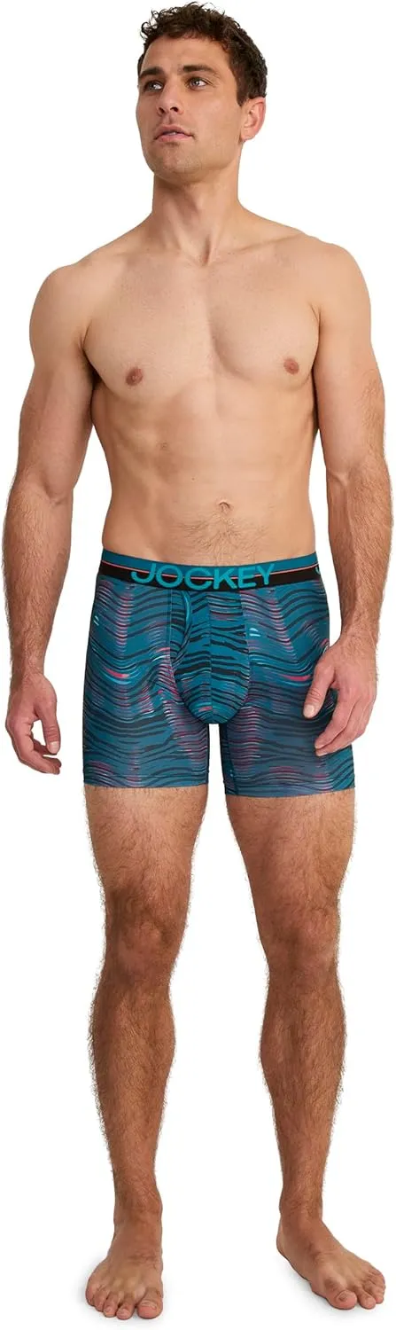 Jockey Men's Infinite Cool Microfiber Stretch 6" Boxer Brief - 3 Pack