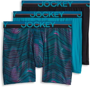 Jockey Men's Infinite Cool Microfiber Stretch 6" Boxer Brief - 3 Pack